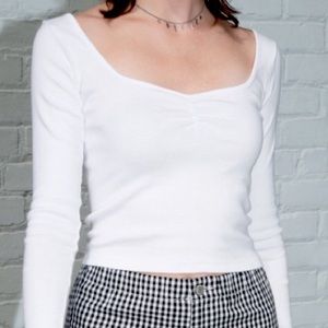 Brandy Melville white long sleeve Mabel top